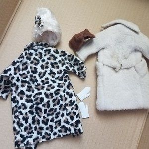 Vintage Barbie Peachy Fleecy Coat and Leopard Coat